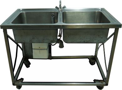 Doppelspülbecken 1200 x 700 fahrbar 5-L Boiler 230V 2kw - Spülbecken